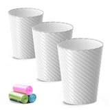 Lysam Bathroom Trash Can 3 Pack, 1.8 Gallon Small Trash Can with Trash Bags