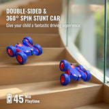 zingzoom Remote Control Car, Rechargeable RC Cars & Remote Double-Sided Driving 360° Flips Rotating 2.4Ghz 4WD All Terrain Stunt Race Car Toy Christmas Birthday Gift for Kids Boys 3-12