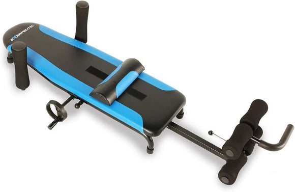 Exerpeutic Alternative Inversion Traction Table - Provides Lower Back Pain Relief Without Going Upside Down - Portable Spine Stretcher Bed for Home - 350 Lb. Capacity - Blue/Black Exerpeutic