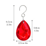 H&D HYALINE & DORA 10pcs Bauhinia Crystal Suncatcher Prisms Chandelier Beads Replacement 38mm Hanging Crystals Ornament Pendant for Window Wedding Party Decor,Red