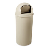 Rubbermaid Commercial Products Marshal Products Classic Outdoor/Indoor Trash Can with Lid, 15-Gallon, Beige, Round, Garbage Container/Waste Basket for Lobby/Office/Restroom/Restaurant/School