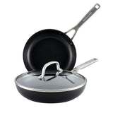 Hard Anodized Induction Nonstick Frying Pan Set With Lid, 3-Piece | Matte Black KitchenAid