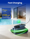 (2026 Upgrade) Cordless Robotic Pool Cleaner, Pool Vacuum for Inground Pools, Wall and Waterline Cleaning, Powerful Suction and Replaceable Battery, 180 min Battery Life for Pool Up to 2150 Sq.ft