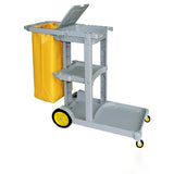 This Housekeeping Cart on Wheels, Multifunctional Commercial Cleaning Cart with Large Capacity Bags, for Hotel/School/Office,Gray