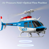 Ssccgym C138Pro 206 Remote Controlled Helicopter for Adults Beginners RC Heli Aileronless 6CH 6-Axis Gyroscope Air Pressure Hold Optical Flow Position Fly Upside Down 3D Rolling RTF 2Batteries