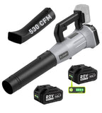 Cordless Leaf Blower - 2x3Ah Battery, 530CFM 170MPH, Powerful Battery Powered Leaf Blower Cordless with Battery and Charger, 7-Speed Control, 2 Extended Tubes for Yard, Lawn & Garden