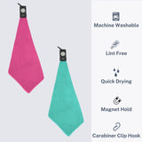 Playing It Forward Magnetic Golf Towel for Golf Bags with Clip for Men & Women, Waffle Weave Microfiber Towel, Set of 2