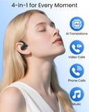 AI Translation Earbuds Real Time 164 Languages 80H Playtime Translator Ear Buds Audifonos Traductores Inglés Español Wireless Earphones Bluetooth AI Headphone for Travel Meeting Learning (SoftBlack)