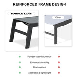 PURPLE LEAF Outdoor Chaise Lounge Chairs Set of 2 with Side Table, Mix Grey