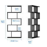 Set of 2 Geometric Bookcase, S-Shaped Modern Bookshelf, Room Divider Bookshelf