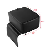 Artist hand Barber Booster Seat for Kids, Children Salon Chair Cushion, 6.5" Thick Toddler Booster Seat for Hair Cutting with Foot Protector, Black Synthetic Leather