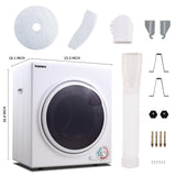 Kaelara Portable Dryers for Laundry 1500W, 3.5 cu.ft Apartment Dryer with 4 drying Mode, Front Load Electric Dryer for RVs and Apartments, White