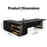 HHEvergreenEnsemble Executive Desk with Wood Veneer Surface (125.98IN)