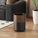 LEASYLIFE 3.1Gal Modern Walnut Trash Can,Open-Top Bathroom Trash Bin