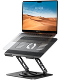 Adjustable Laptop Stand for Desk - 360 Rotating Base Ergonomic Computer Stand