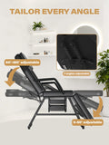 EITPETPORT 3-Section Tattoo Chair, Facial Beds for Esthetician Adjustable Professional Salon Massage Bed Tattoo Bed Chair with Spa Stool for Beauty Barber Spa Beauty Equipment, EPP Black