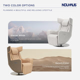 Nouhaus Orbit Heated Massage Chair,Full Body Massaging Zero-Gravity Leisure Recliner with Low-Noise 3D Massage and Dual Sound Systems Modern Massage Chairs (Elder White)