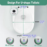 SADALAK D/U Shape Toilet Seat,Soft Close and Quick-Release for Easy Cleaning Toilet Seats Cover,Stable Hinge Design to prevent shifting -White Elongated Toilet Lid