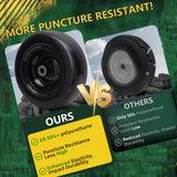 Wiltire 11x4.00-5 Flat Free Tire and Wheel (2 Pack),Universal 11x4-5 Solid Smooth Tractor Turf Tire with Rim, 3.4" Centered Hub and 3/4" & 5/8" Bushing, For Zero Turn Mowers and Riding Lawn Mower