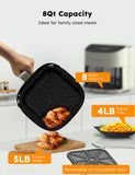 Nuwave Brio Plus 8 Qt Air Fryer, PFAS Free, New & Improved, Digital Touch Screen, Cool White Display, 50°F~400°F