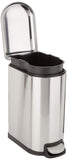 Rectangular Smudge Resistant Small Trash Can With Soft-Close Foot Pedal for Bathroom, Kitchen or Living room | 10 Liter/2.6 Gallons Amazon Basics