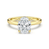 MSBLUE® 2ct Size 5 Classic Solitaire Oval Cut Moissanite Engagement Ring