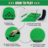 PuttPutt Clash Premium Golf Putting Game Set – Includes Carry Bag, Putting Mat, 2 Adjustable Putters, 2 Golf Balls, 2 Bases, 12 Hole Covers - Fun Backyard Party Game