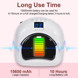 Ludysic Professional Rechargeable 96W UV LED Nail Lamp,Cordless Nail Dryer with 4 Timer Settings,Portable Design & Auto Sensor,Fast Curing Lamp for Salon & Home(White+Black)