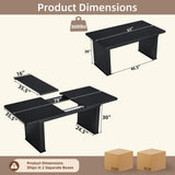 LEYAOYAO Extendable Dining Table for 4-6,63"–79" with Fluted Base(Black)