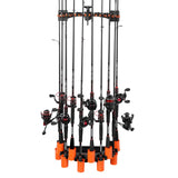 KastKing V10 Rod Rack with Spooling Station, Wall Mounted Fishing Rod/Combo Rack, Holds 10 Combos, Line Spooling Tool for Spinning and Casting Reels (2pcs Line Boss Included)