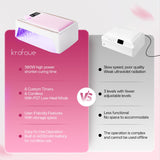 krofaue 380W Fast Curing UV Nail Lamp with Auto Sensor Professional Cordless UV Light for Gel Nails with Detachable Arm Rest, 6 Timers UV/LED Nail Dryer for Nail Salon and Home DIY