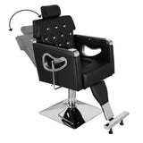 Winado Heavy Duty Reclining Barber Chair, Styling Salon Chair with Headrest and Footrest, 360° Swivel, Height Adjustable, Fit Hair Stylist Women Men, Black
