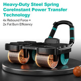 2025 New Automatic Rebound Ab Roller Wheel with Elbow Support & 4-Wheel Design - Core Exercise Equipment for Home Gym, Abdominal Workout Machine for Men/Women, Belly Fat Burner,Portable Fitness Roller Wheel (Black)