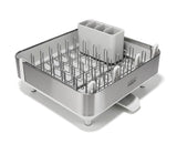 Joseph Joseph Extend Steel Plus Extendable Dish Rack Steel, Small to Large Dish Drainer with Wine Glass Holder & Drain Spout