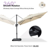 PURPLE LEAF Patio Outdoor Umbrella 9' x 9' Square All-Weather Beige