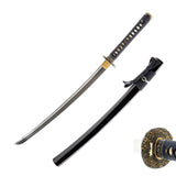 1080 Wave Wakizashi for Display & Collection, Hand Forged Full Tang Sword