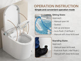MEJE #A5 - Basic Smart Function Toilet with Built-in Heated Seat, Elongated Tankless Toilet with Auto Flushing, Foot Kick Flushing, Adjustable Seat Temperature, Flush Remote Control, Night Light
