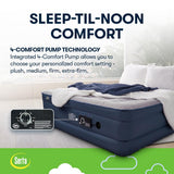 Serta Queen TPU Perfect Sleeper Air Mattress | Queen 18” | TPU Construction | Slumbertouch Knit Topper - Edge Protection | Air Mattress with Built-in Air Pump