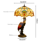 GAUUA Tiffany Table Lamp 18" Tiffany Style Large Table Lamp Yellow Baroque Desk Lamp