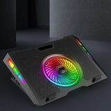 RGB Laptop Cooling Pad Stand with Adjustable Fan, Foldable Ergonomic Design