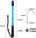 SANLIKE Telescopic Fish Gaff with Stainless Sea Fishing Spear Hook Tackle, Soft Rubber Handle Aluminium Alloy Pole for Saltwater Offshore Ice Tool