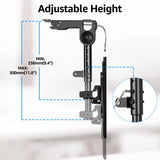 MOUNTUP Folding Under Cabinet TV Mount, VESA 75x75mm & 100x100mm Flip Down & Swivel TV Bracket for Most 13-32" LCD Screens up to 22 Lbs, Height Adjustable Space Saving Under Counter Mount for RV