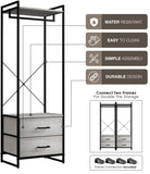 Sorbus Clothing Rack with Drawers - Clothes Stand Dresser - Wood Top, Steel Frame, & Fabric Drawers - Tall Closet Storage Organizer - Garment Rack for Hanging Shirts, Dresses, & Jackets