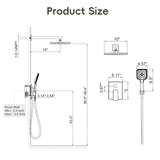 Gabrylly Shower System, Wall Mounted Shower Faucets Sets Complete for Bathroom with High Pressure 10" Rain Shower head and 3-Setting Handheld Shower Head Set, 2 Way Shower Valve Kit, Brushed Nickel