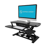 40" Electric Standing Desk Converter - Adjustable Height Desktop Riser with USB Charging Outlet & Detachable Keyboard Tray - Holds