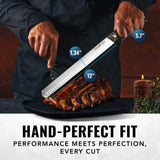 Cutluxe Brisket Knife – 12" Carving & Slicing Knife for Meat & BBQ – Razor Sharp German Steel, Sheath Included, Ergonomic Full Tang Handle
