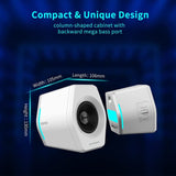 G2000 32W PC Computer Speakers for Gaming Desktop PC Laptop Mac Computer Woofer Speakers Bluetooth USB 3.5mm AUX Inputs RGB Lights Multimedia Speakers White