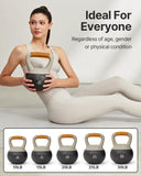 YOTTOY Soft Kettlebell with Leather Handle – Anti-Slip Sweat-Absorbing Grip, Home Gym Kettlebell Weights for Strength Training (White, 15 LB)