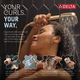Delta VersaCurl Detangling Handheld Shower Head Tool for Curly Hair with 3 Curl Defining Brush Inserts Included, Detangler Brush Hand Shower with Hose, Chrome 74B430
