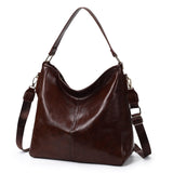 Slouchy Hobo Bags for Women, Large Shoulder Bag with Top Handle, Vintage Crossbody Purse Leather Travel Slouchy Tote Handbag (Brown)